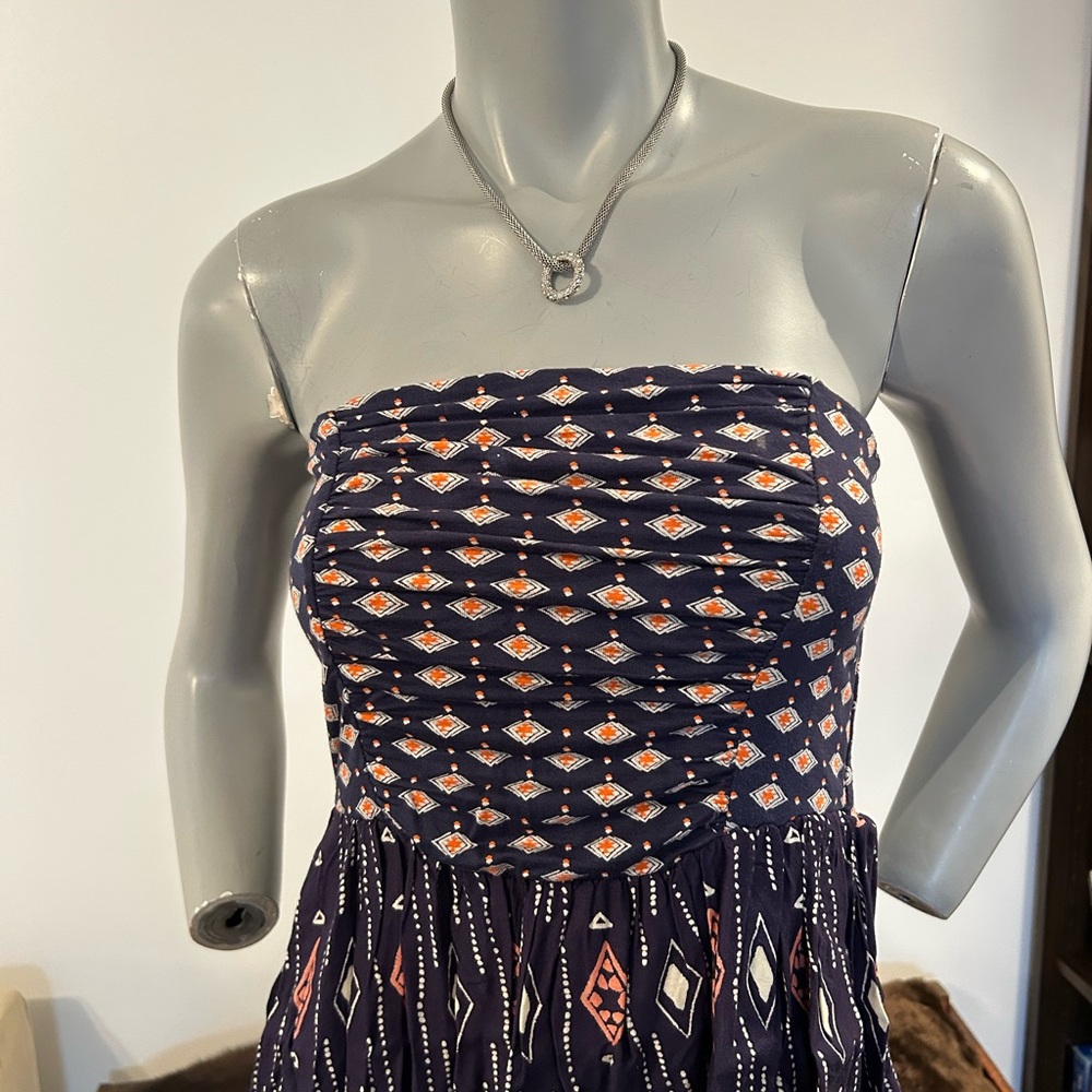 Gorgeous Roxy Navy Strapless Mini Sundress❤️M - Picture 2 of 10